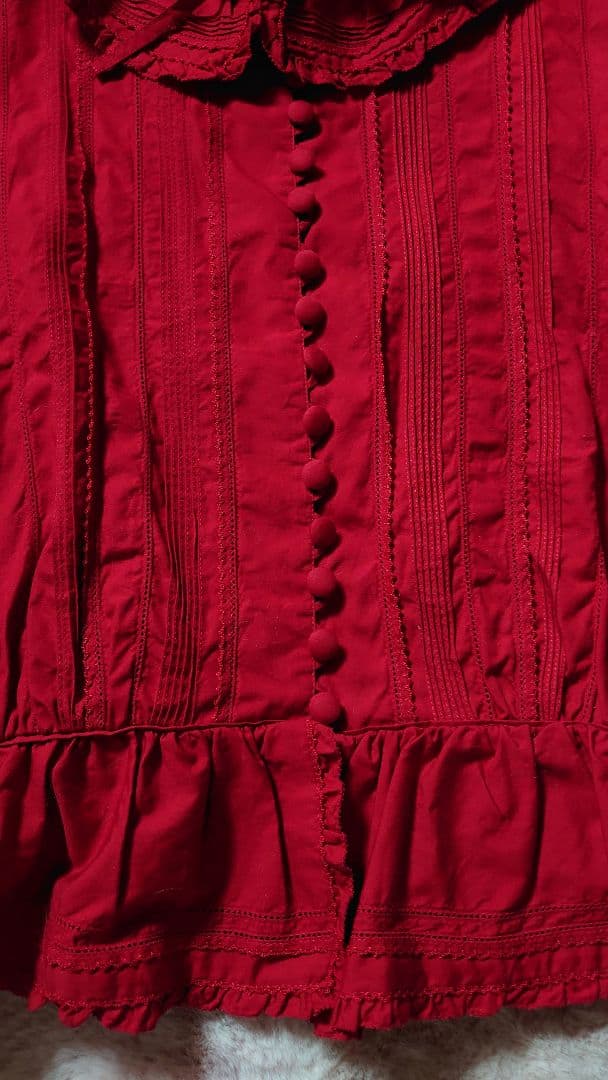 ピンクハウス♡レッド 丸襟フリル付きブラウス