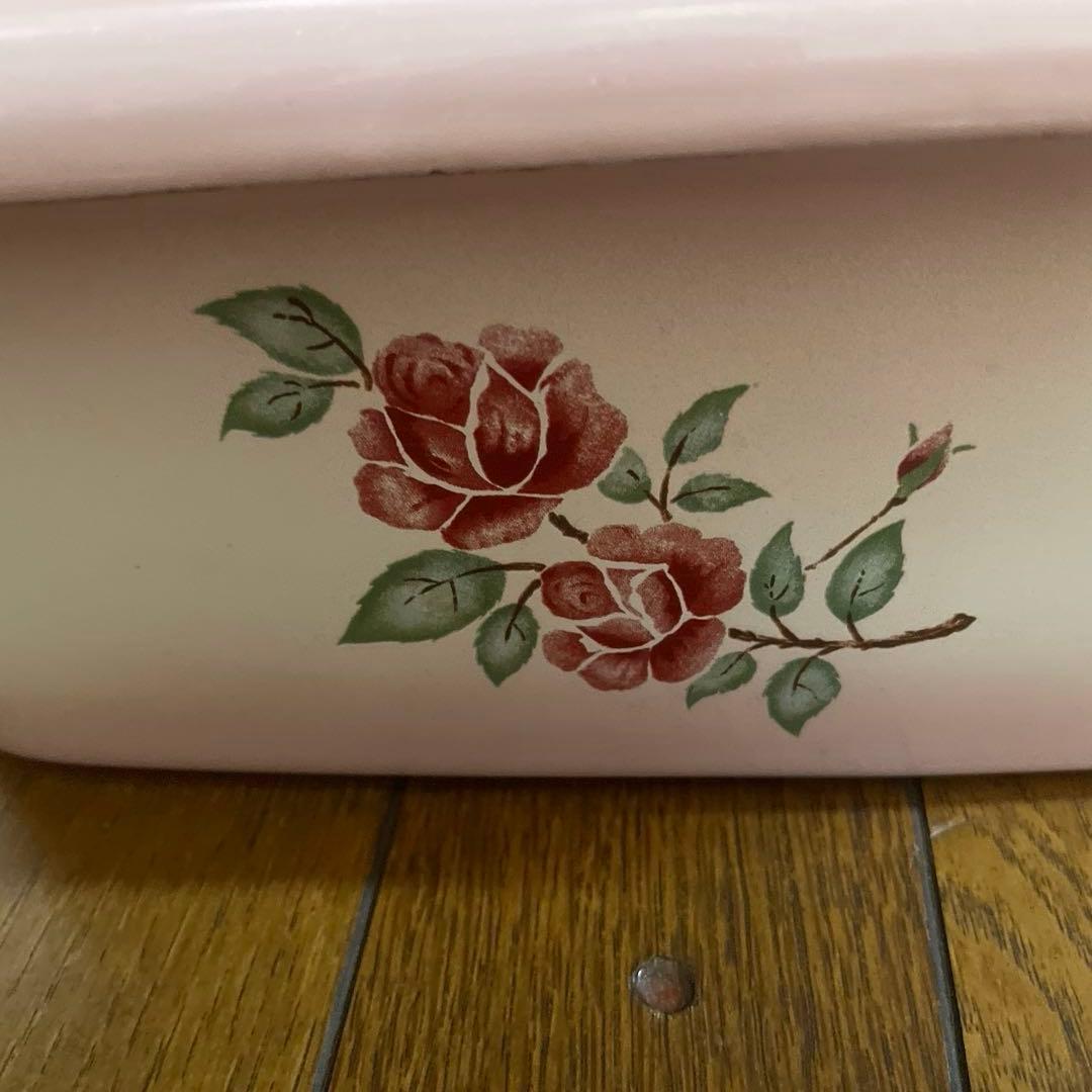 イマン　スカーレットローズ imari バラの花柄保存容器 1970年製