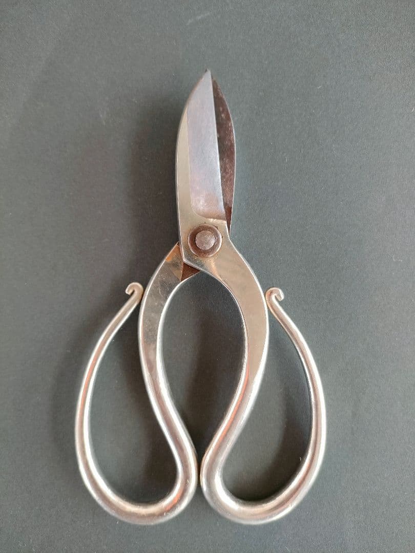 ●銘入り日本製 伝統 華道用 花鋏 握り鋏生け花池坊 職人鋏 骨董「傅製　安重」