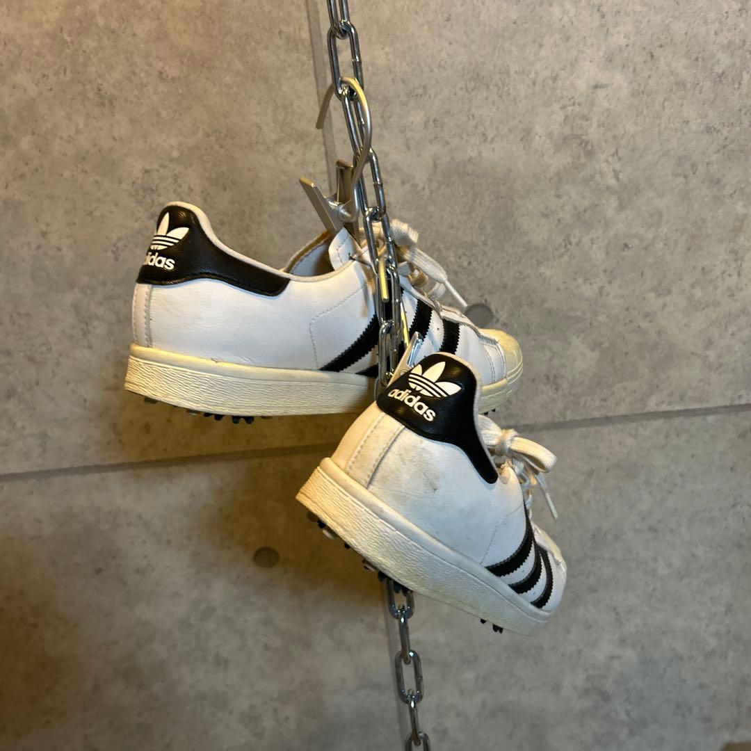 希少 27cm アディダス スーパースター ゴルフシューズ 古着 Y2K