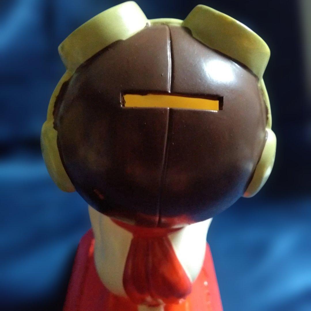 スヌーピー ゴーグル付きフィギュア ソフビ　貯金箱　レア　美品