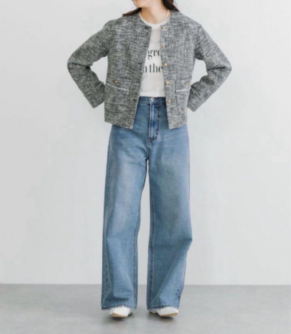 【美品】URBAN RESEARCH ツイード ノーカラージャケット