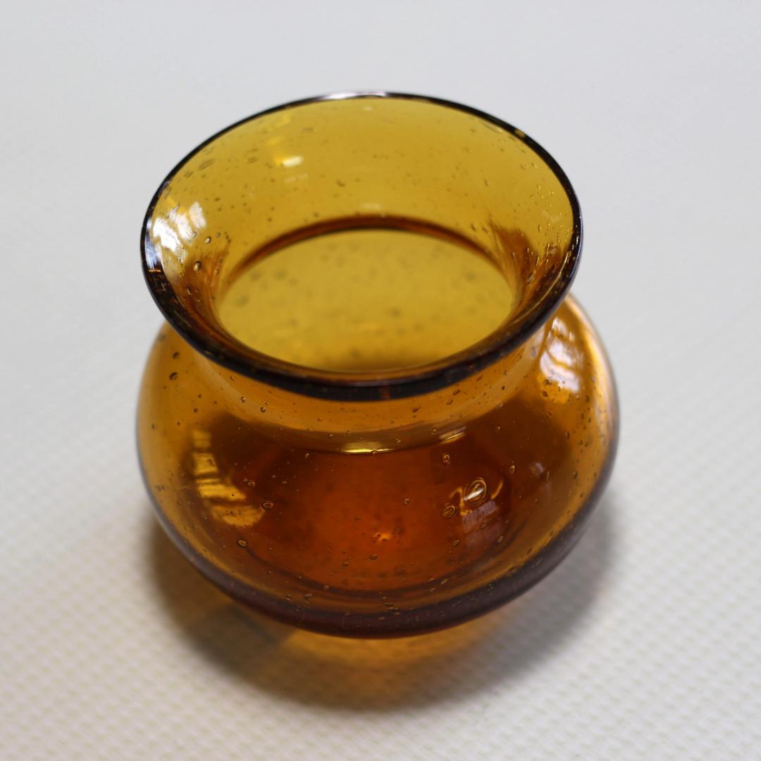 【シールあり】エリックホグラン　Erik Hoglund　アンバー 花瓶/花器