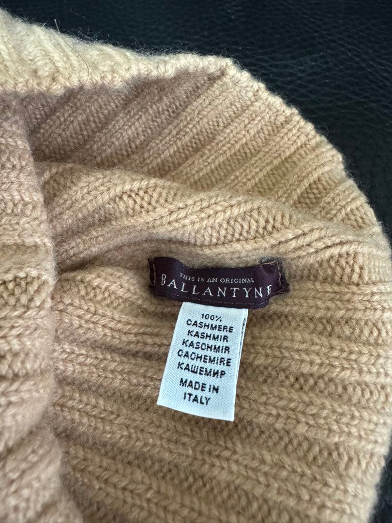 BALLANTYNE 100%カシミヤ ニット帽 ベージュ