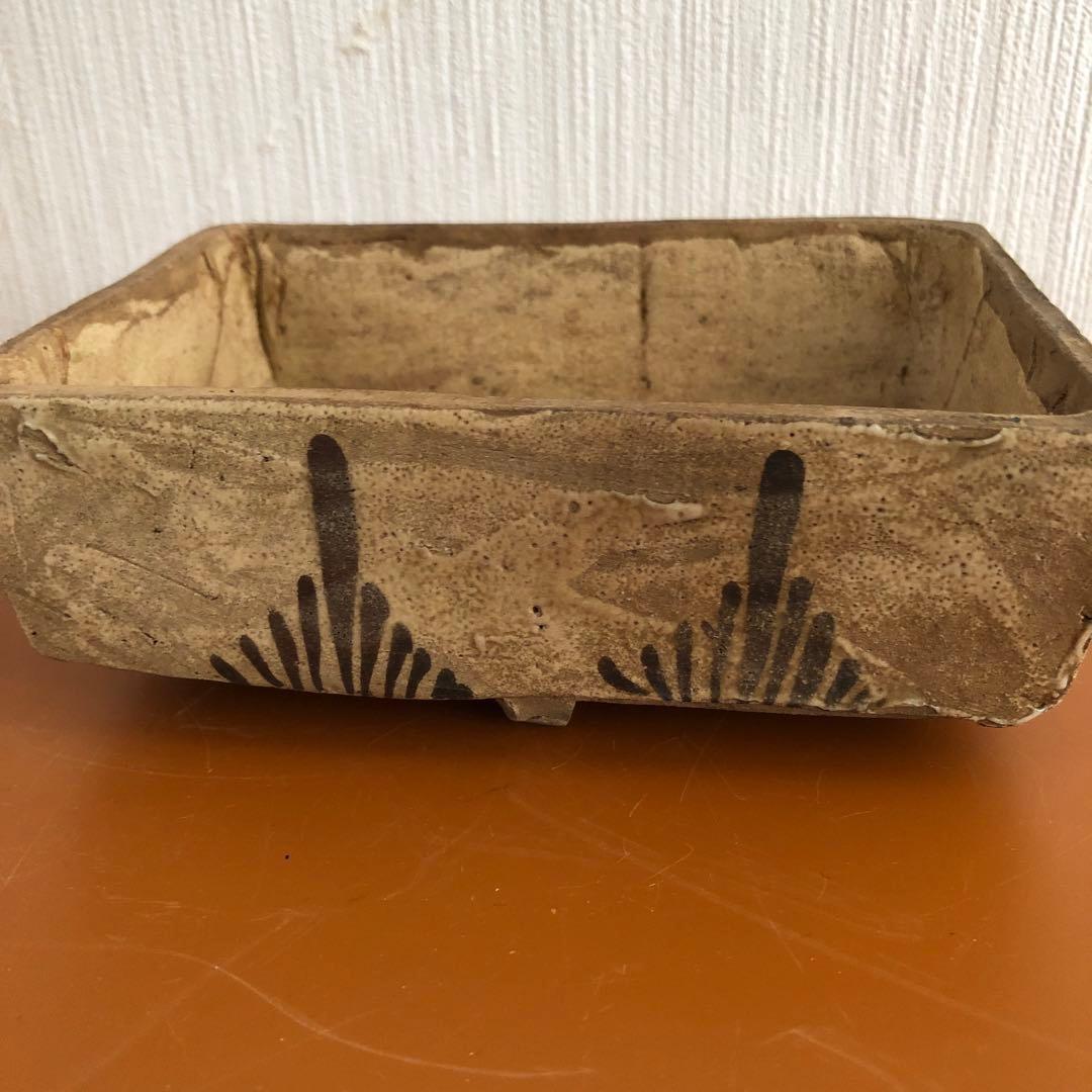 時代織部三つ足蓋物　骨董品