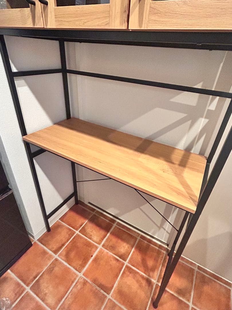 【ニトリ・送料込】ヴィンテージテイストのごみ箱上ラック ワイド(NA)