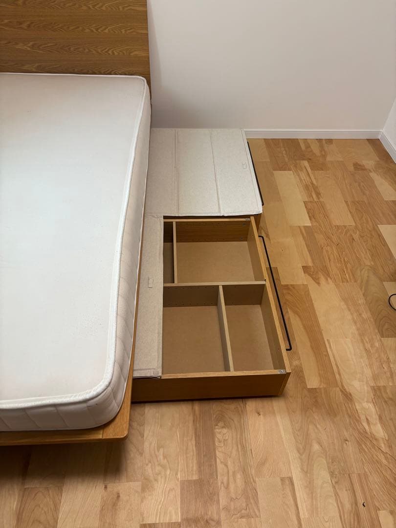 無印良品　旧タイプ　木製シングルベッド 引き出し収納付き