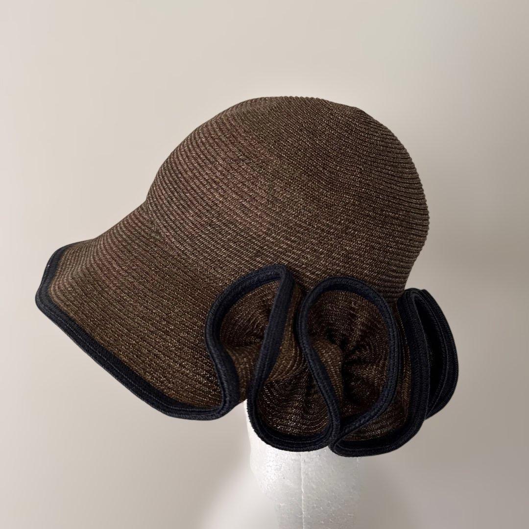 ワニ様　未使用 LANVIN ランバン 麦わら帽子 フリルハット