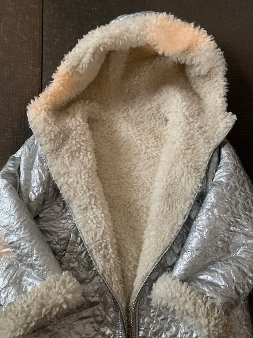 BONTON シルバー ファージャケット フード付き 8y