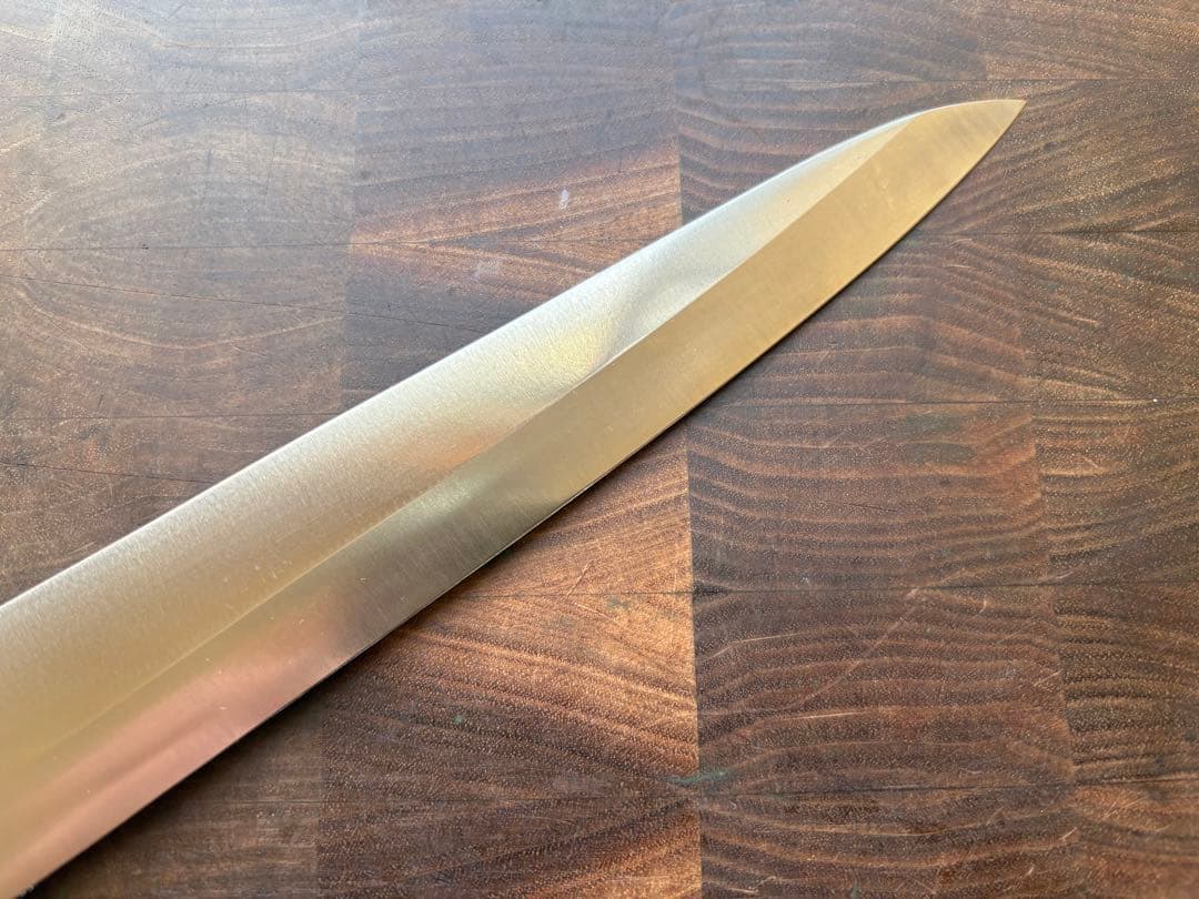 正本総本店　最上　筋引　柳刃　240mm 包丁　全片刃　鋼　紫檀