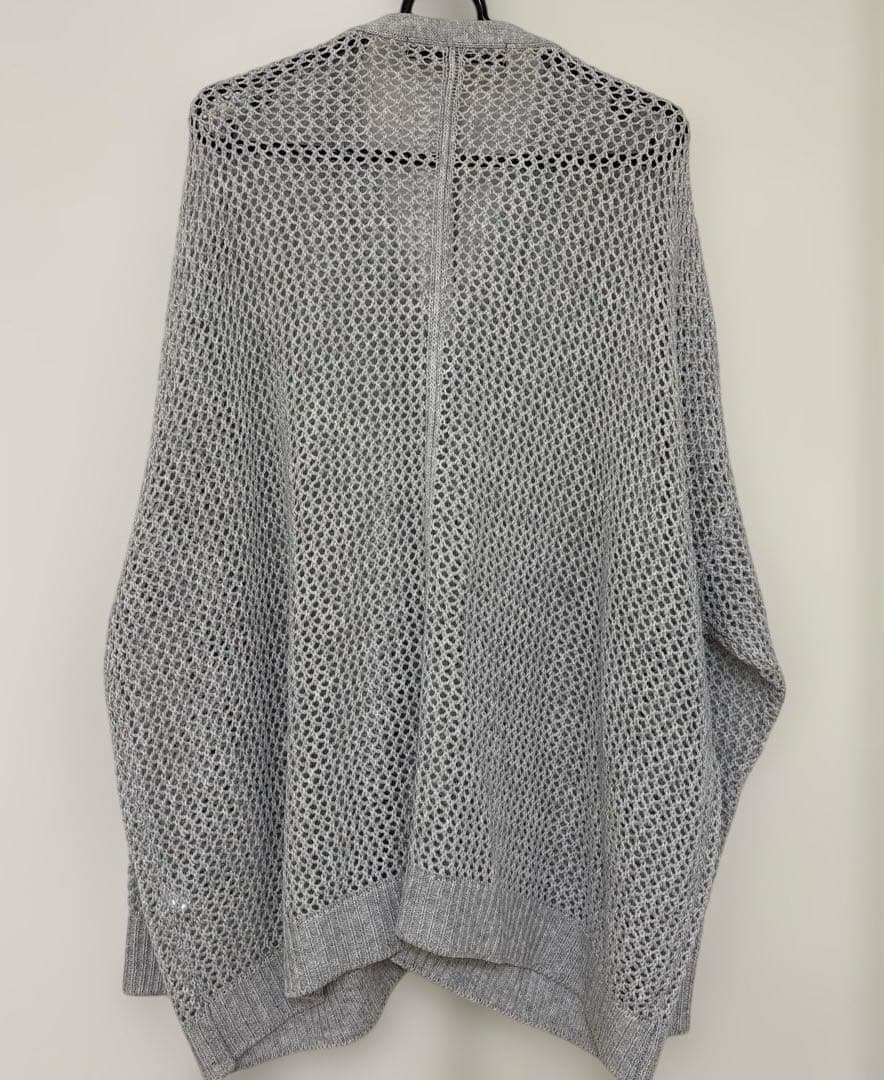 mizuiro ind メッシュカーディガン ライトグレー