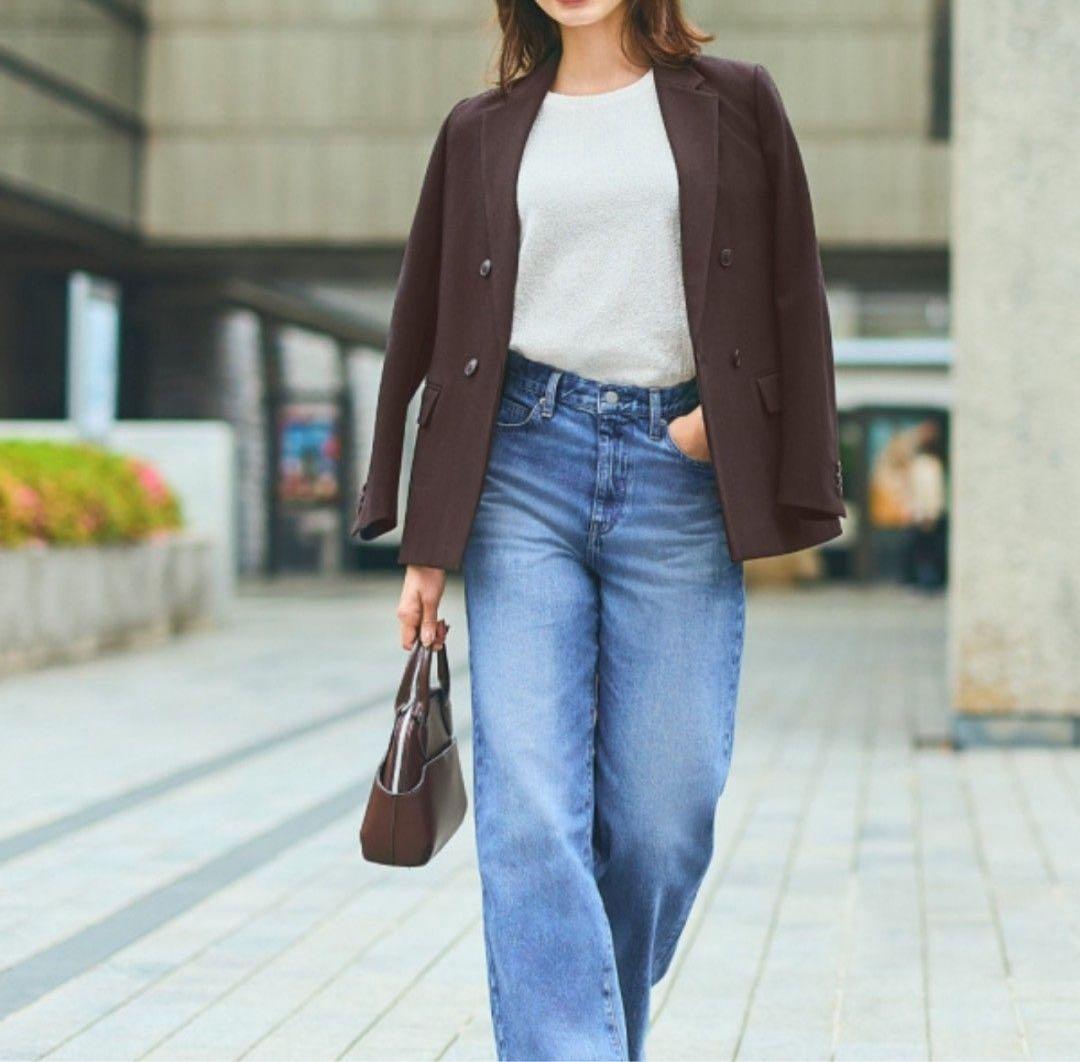 【新品未使用】 UNIQLO ダークブラウン ダブルジャケット M