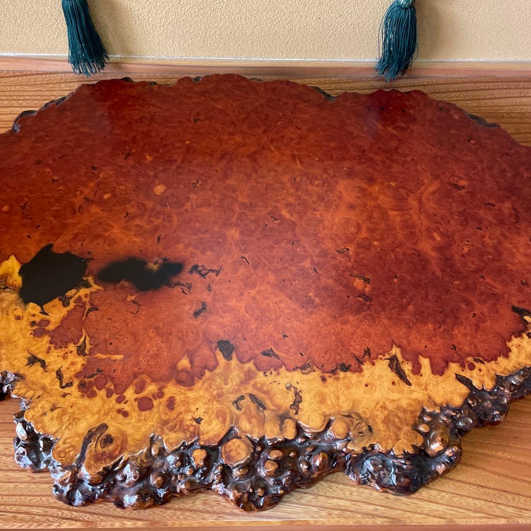 天然時代木 花梨 瘤 玉杢 花台 香台 盆栽台 輪切り 一枚板 無垢材 銘木