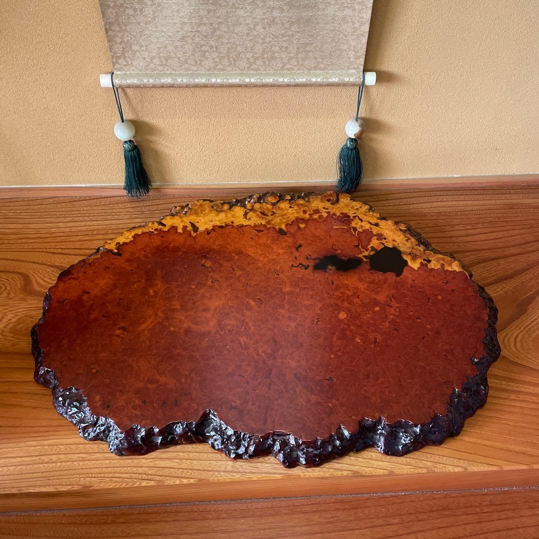 天然時代木 花梨 瘤 玉杢 花台 香台 盆栽台 輪切り 一枚板 無垢材 銘木