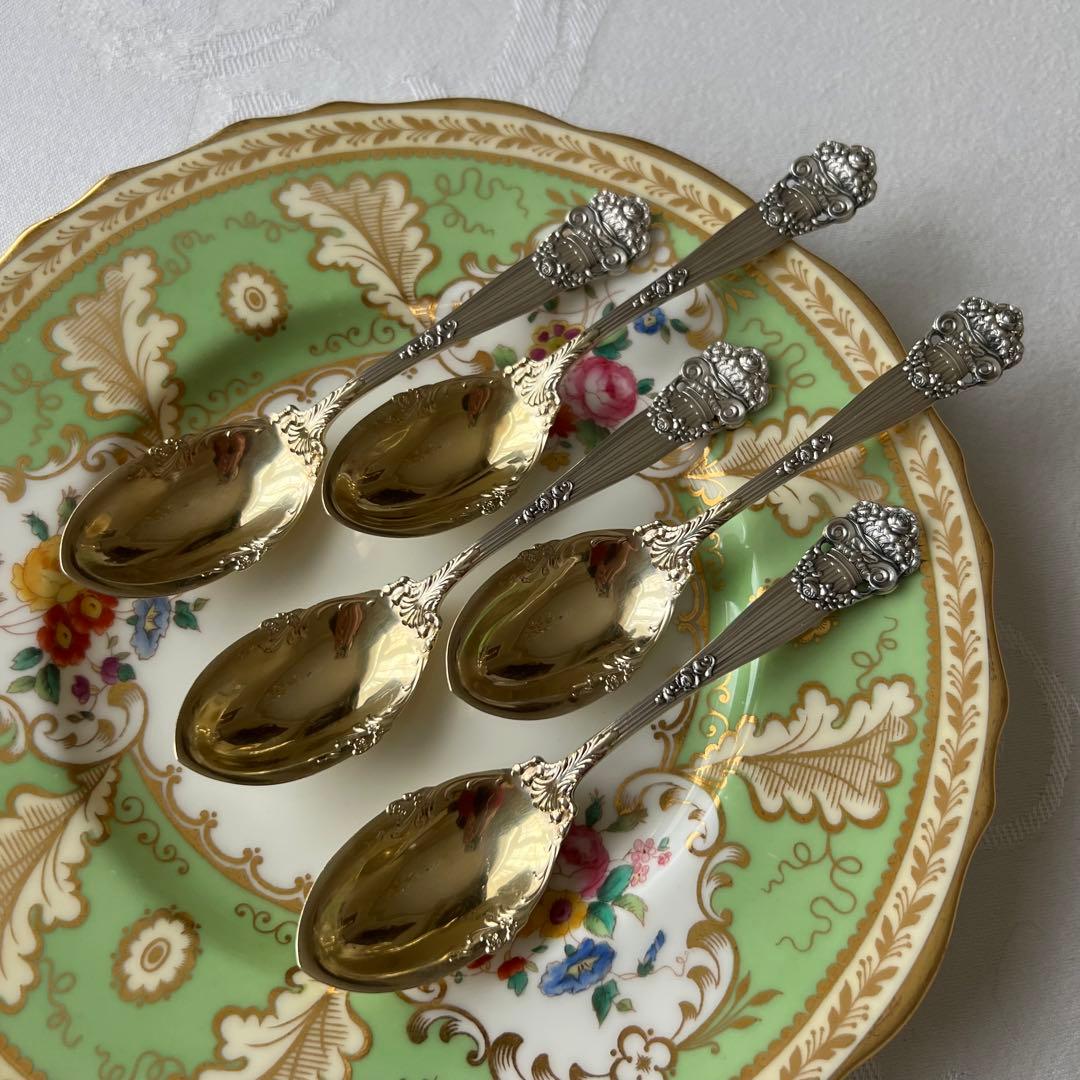 【ローズガーランド】薔薇紋 米国　スターリングシルバー　スプーン5本