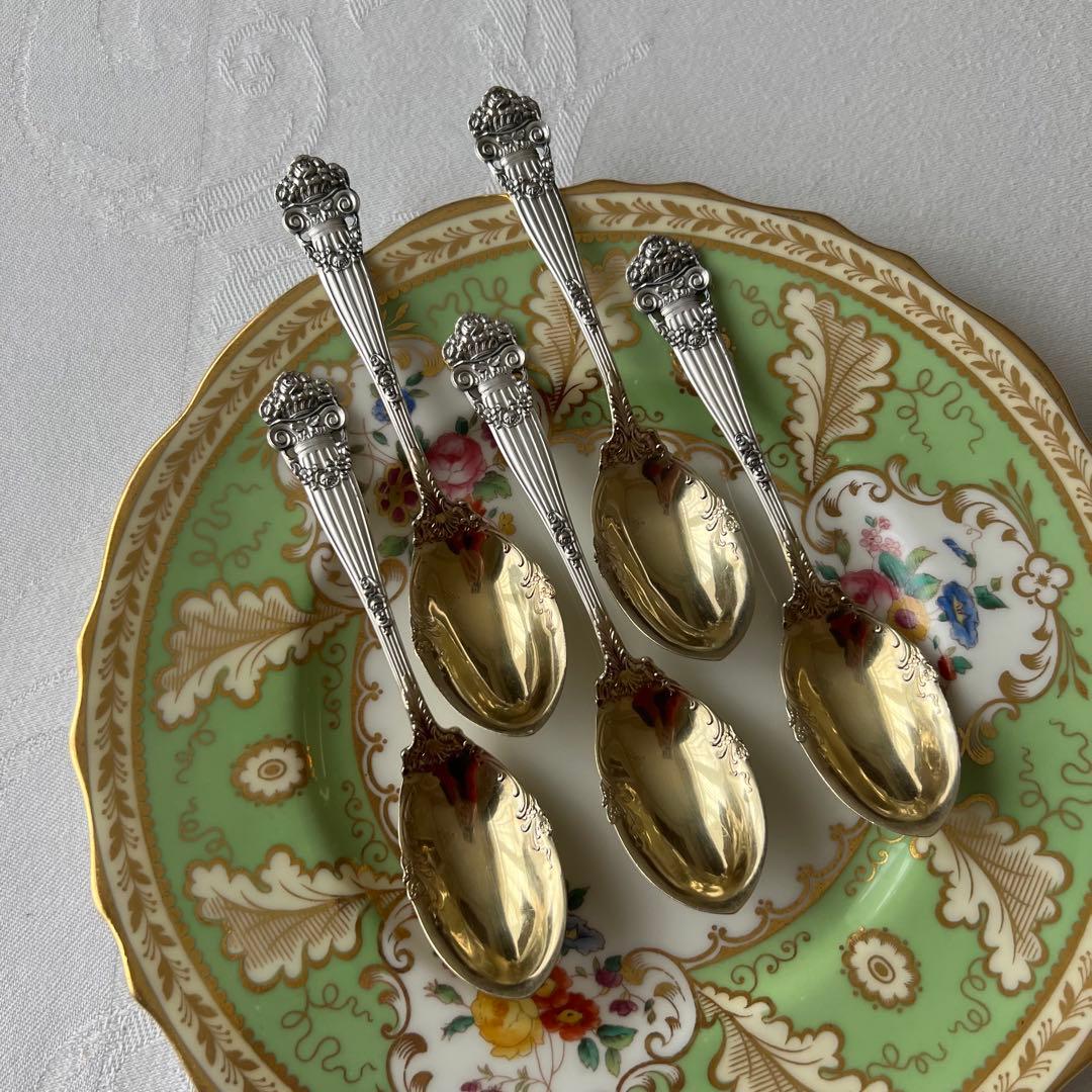 【ローズガーランド】薔薇紋 米国　スターリングシルバー　スプーン5本