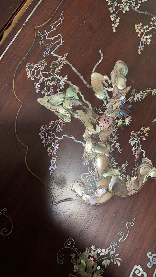 唐物　中国美術　時代　螺鈿象嵌　細工象嵌　螺鈿テーブル　華道具　香道具　古美術