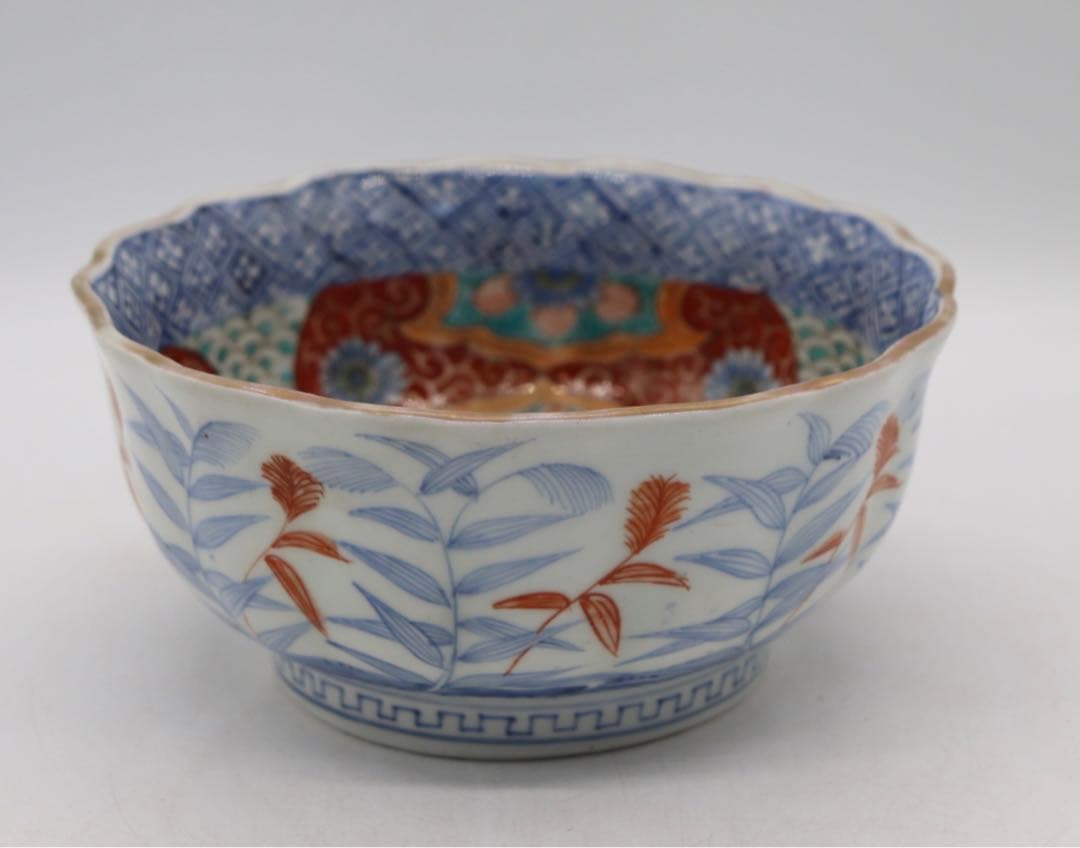 江戸　伊万里色絵花口鉢　送料込み1121