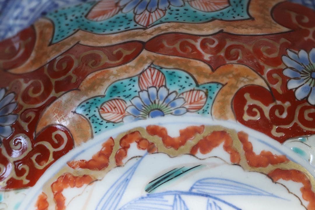 江戸　伊万里色絵花口鉢　送料込み1121