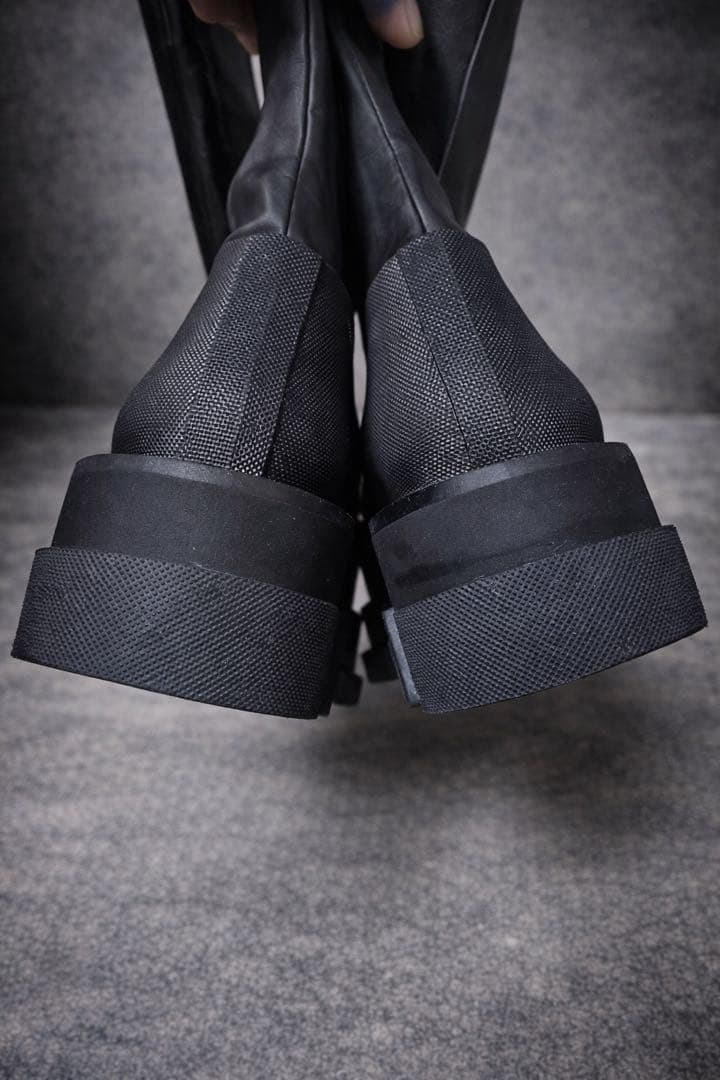 靴 both - GAO PLATFORM KNEE BOOTS-BLACK