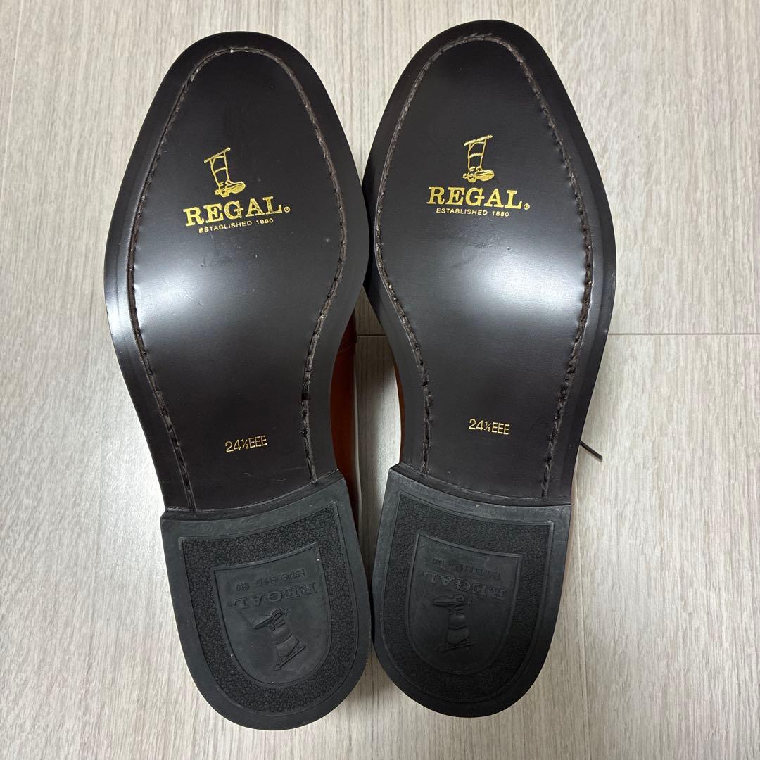 【新品】REGALメンズ ビジネスシューズ プレーントゥ ブラウン 24.5cm