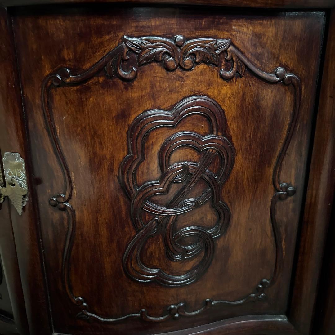 最終価格！紫檀 コーナーキャビネット　唐木 高さ約160cm 猫脚アンティーク