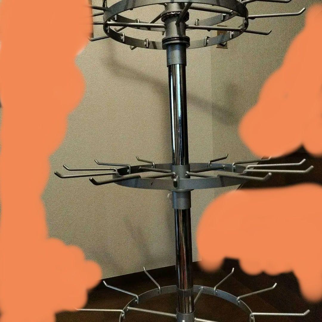 ★スチール製回転式小物掛けスタンド　キャスター付き送料無料