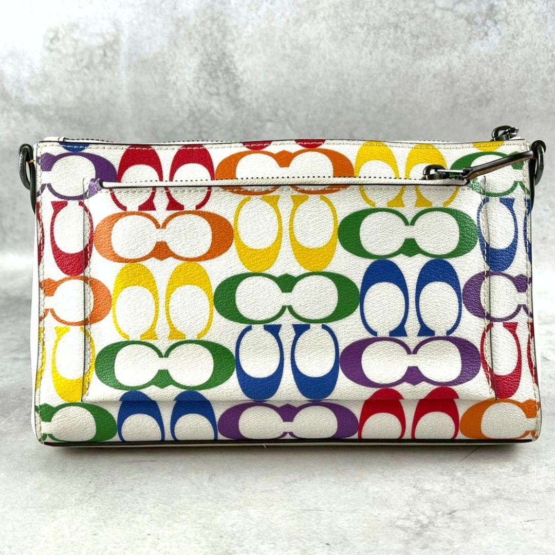 極美品 コーチ ホールデン 2way クロスボディ レザー レインボー ロゴ総柄