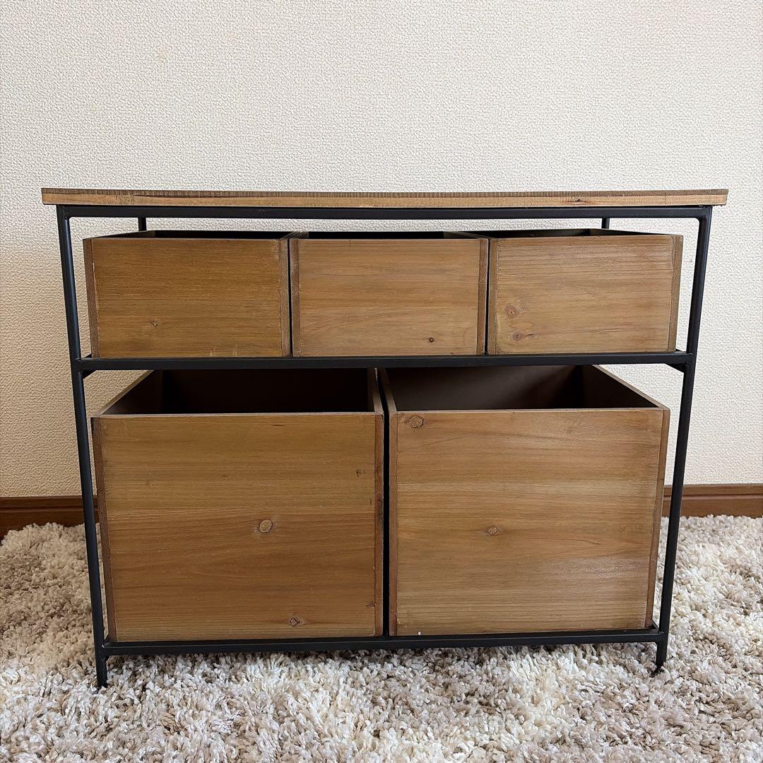 完売品　salut! アイアンウッド5ドロワー マルチラック