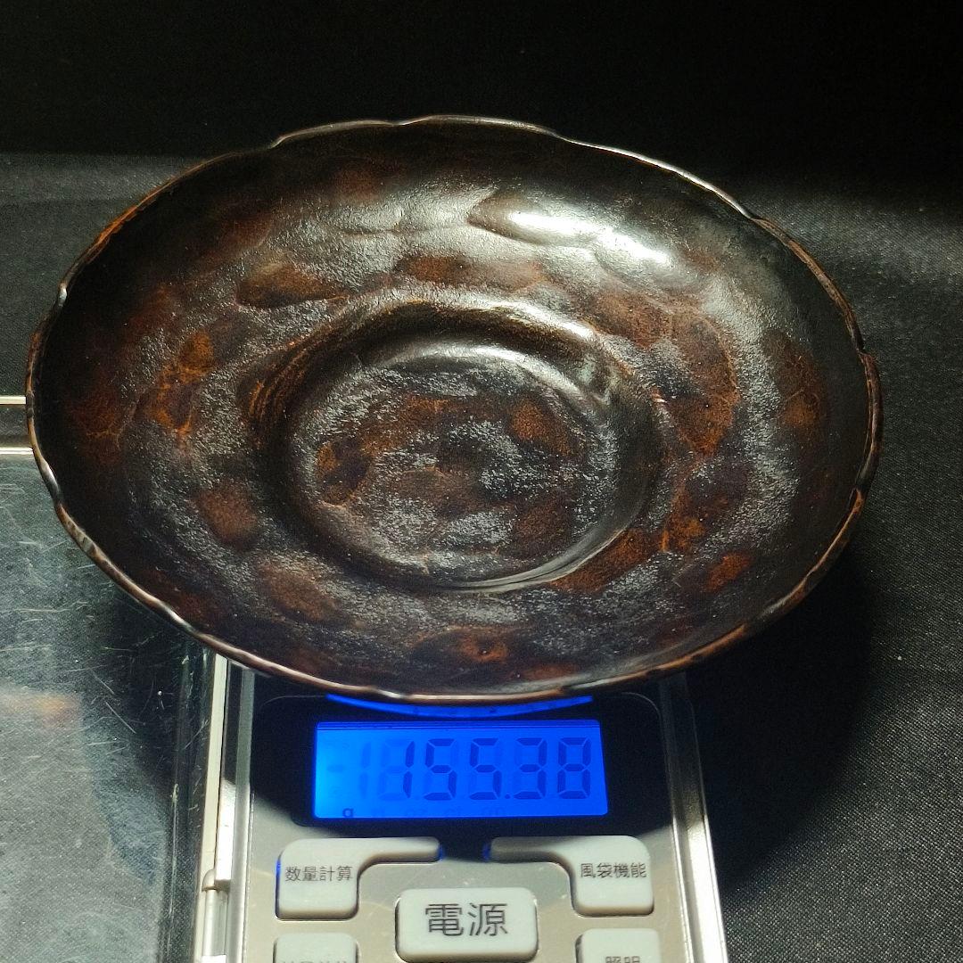 茶道具 唐金茶托 鎚起銅器 重弘造 明治骨董 桐箱 蒐集家放出美品 古美術