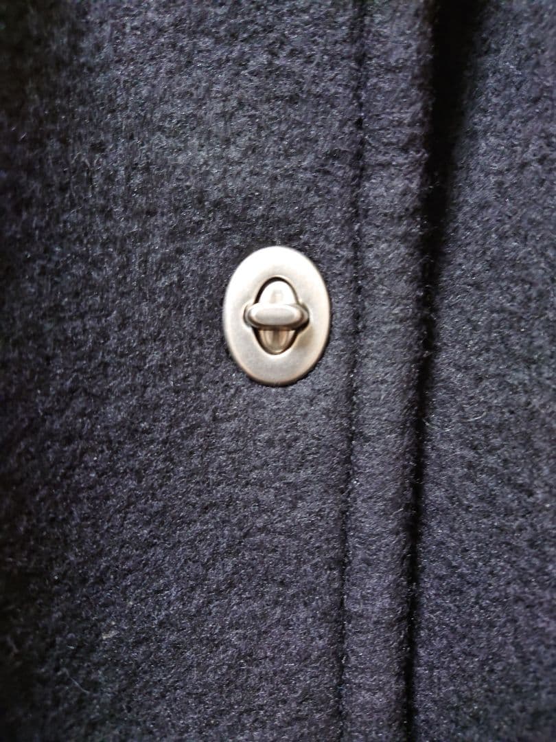 極美品 COACH レザー切替ウールロングコート ターンロック シグネチャー M