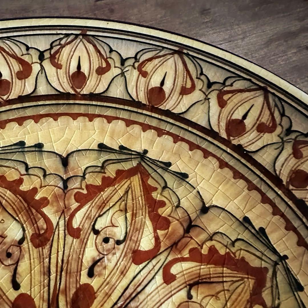 希少　ソビエト陶器　アラベスク模様　大皿　ロシア　焼き物　工芸品　陶磁器　B