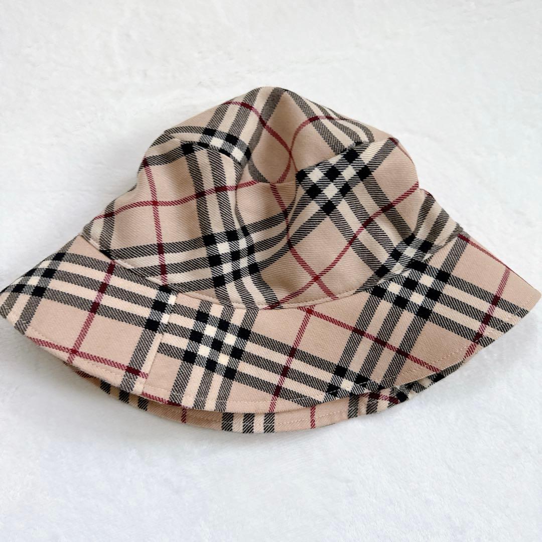 バーバリー ブルーレーベル ウール バケットハット ノバチェック バケハ 帽子