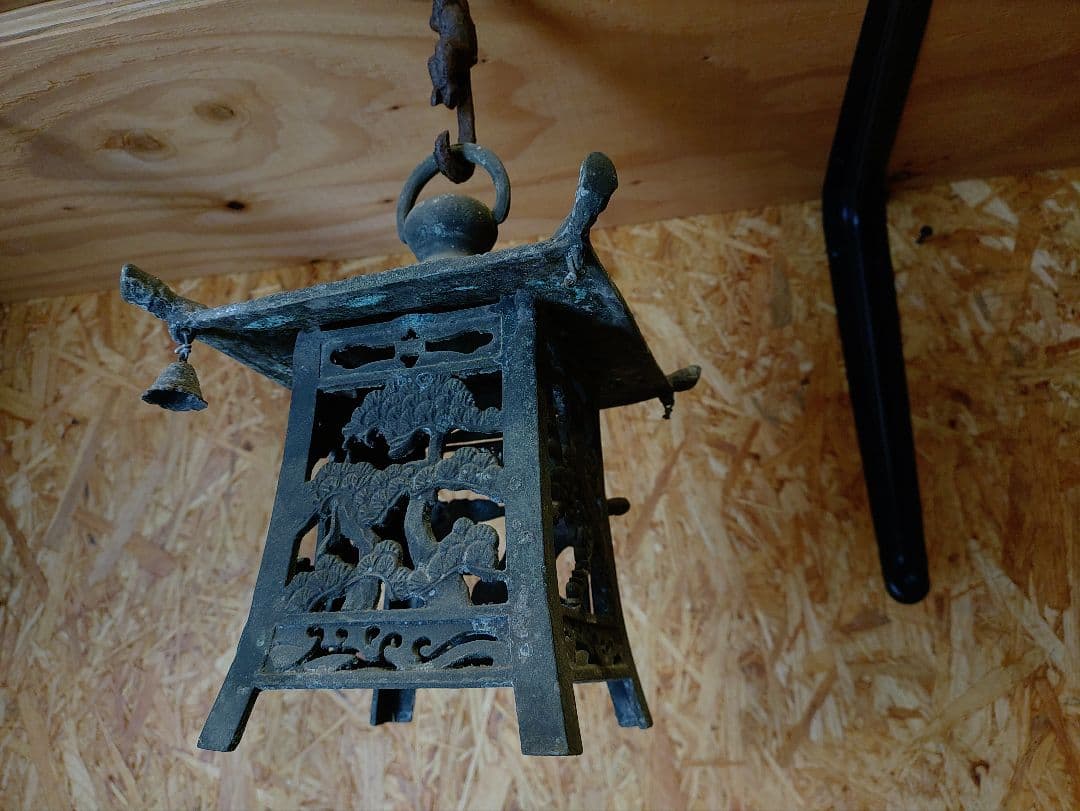 角*幸様 吊り灯籠　松竹梅　アンティーク　雑貨　骨董　吊灯籠　灯り　照明　庭　イ