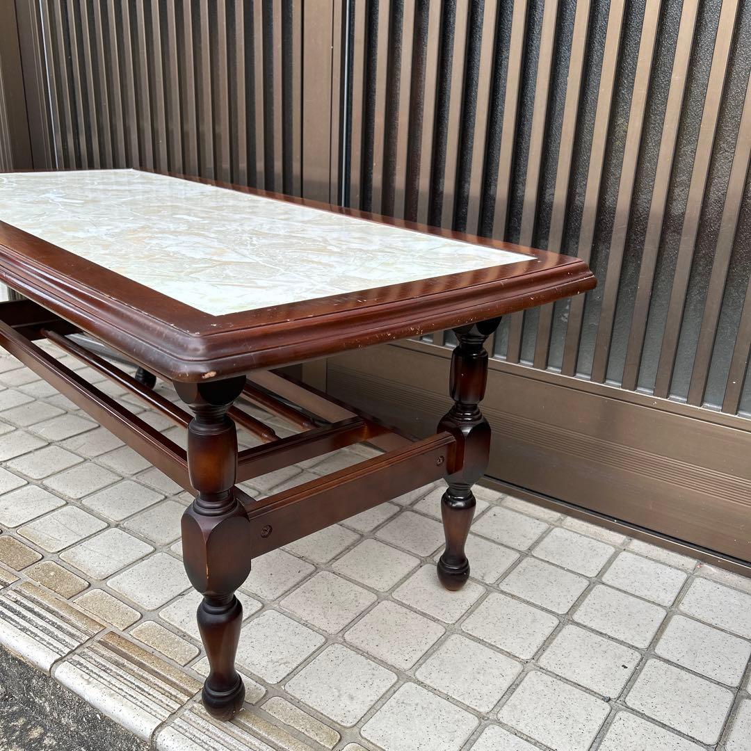 【昭和レトロ】大理石調　テーブル　センターテーブル