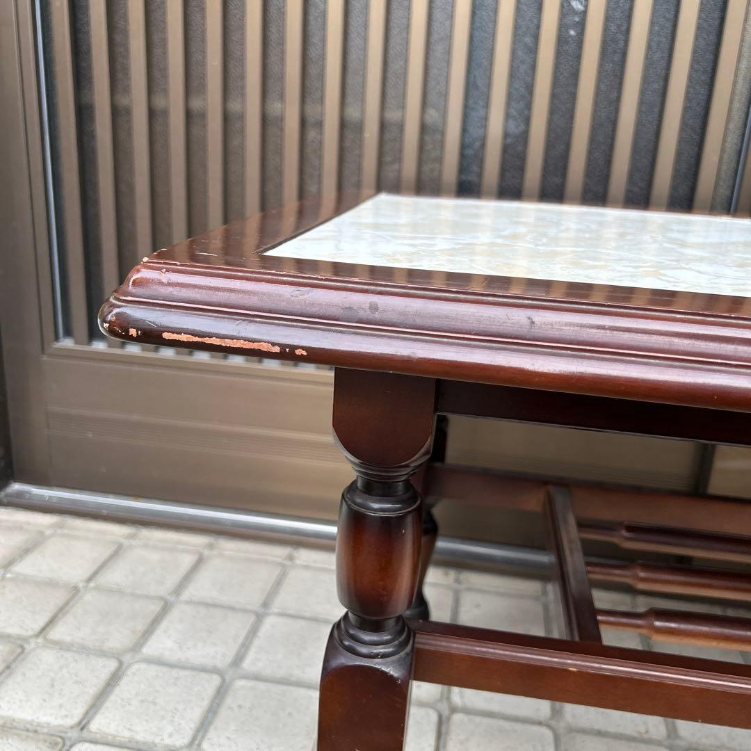 【昭和レトロ】大理石調　テーブル　センターテーブル