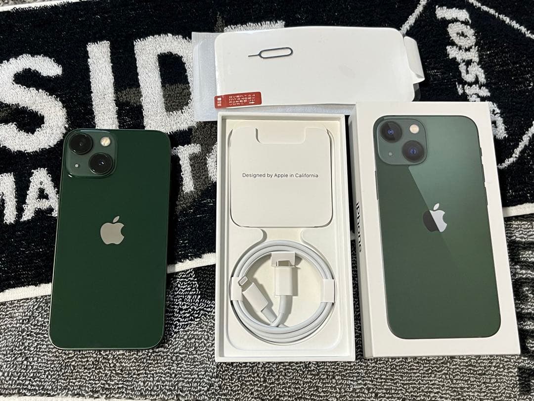 極美品 iPhone13mini 256GB グリーン元箱つき 付属品新品未使用