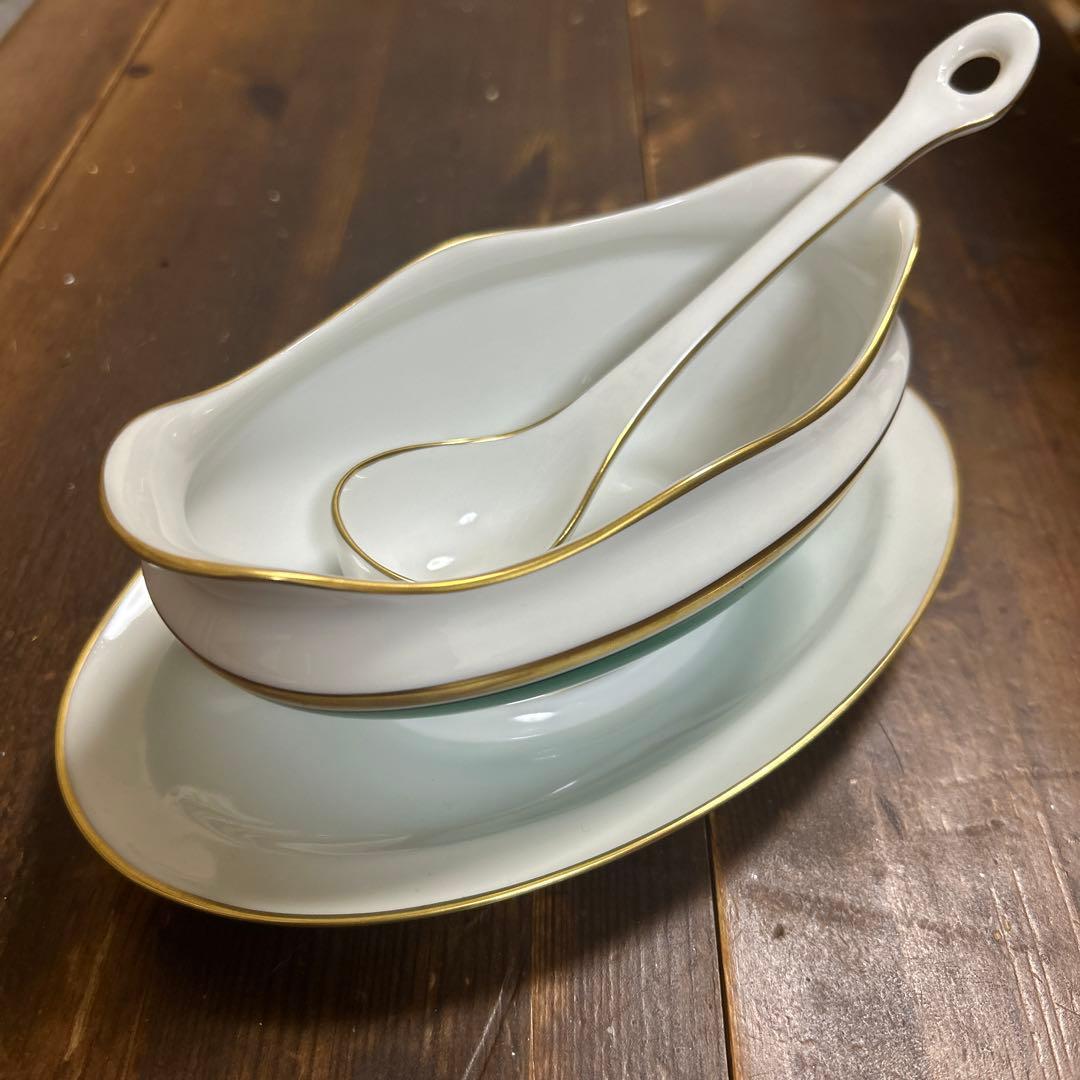 希少　レア　リチャードジノリ　インペログリーン　ソースボード　レードル付き