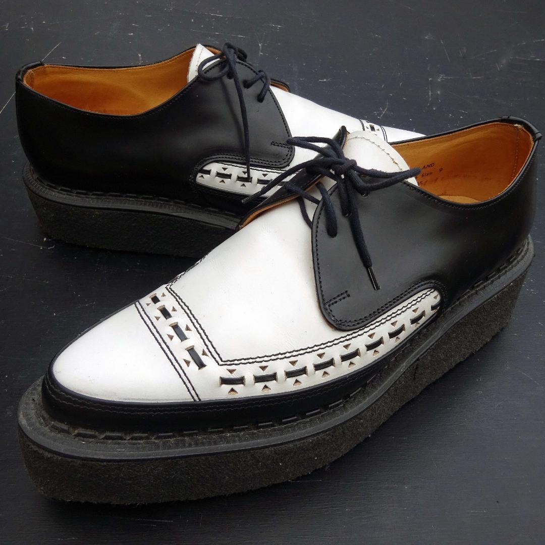 良品英国製ジョージコックス 3705厚底ツートンギブソンラバーソール9検666