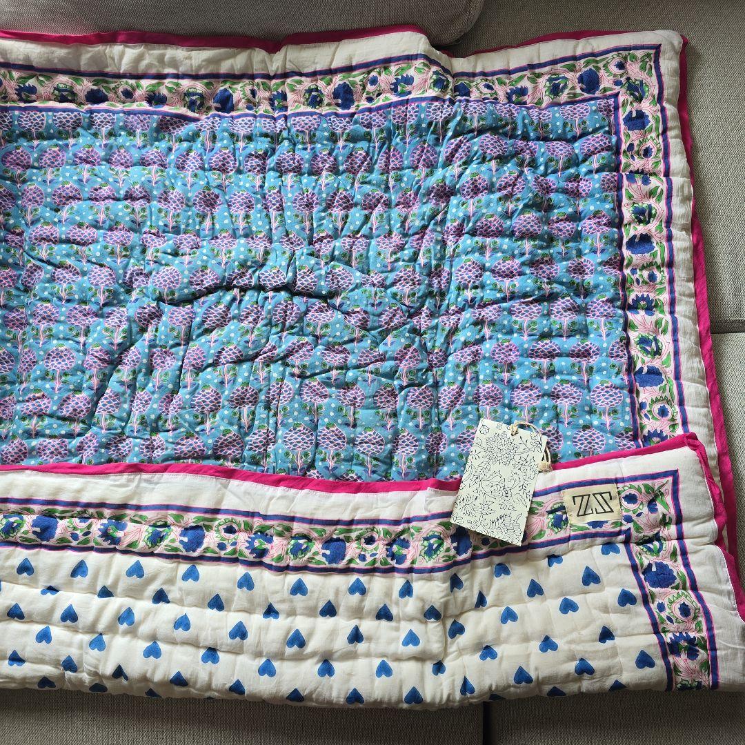 ハート柄ベビーブランケット