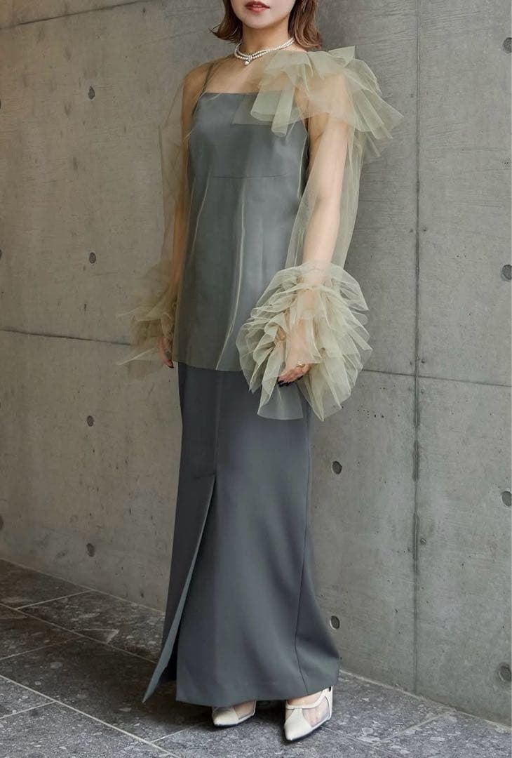 ブルーミングチュールドレス　PourVous andresd