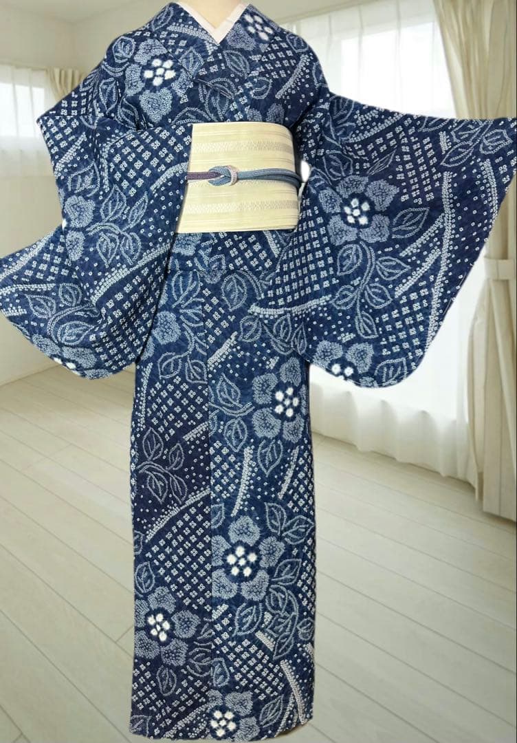 新品‼️希少トールサイズ‼️有松鳴海絞り浴衣　逸品✨