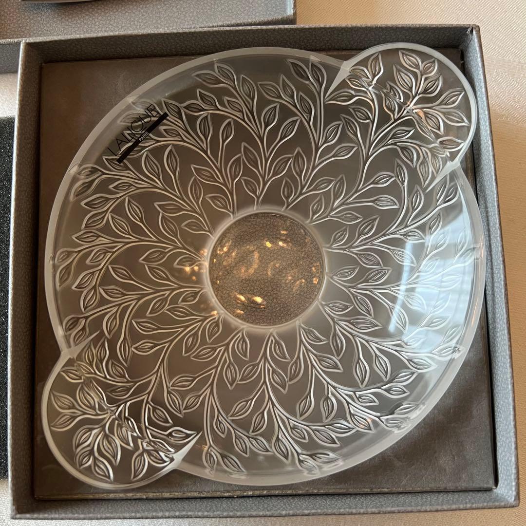 【ラリック】 フランス　Lalique クリスタル ボウル　小物入　小皿　箱付