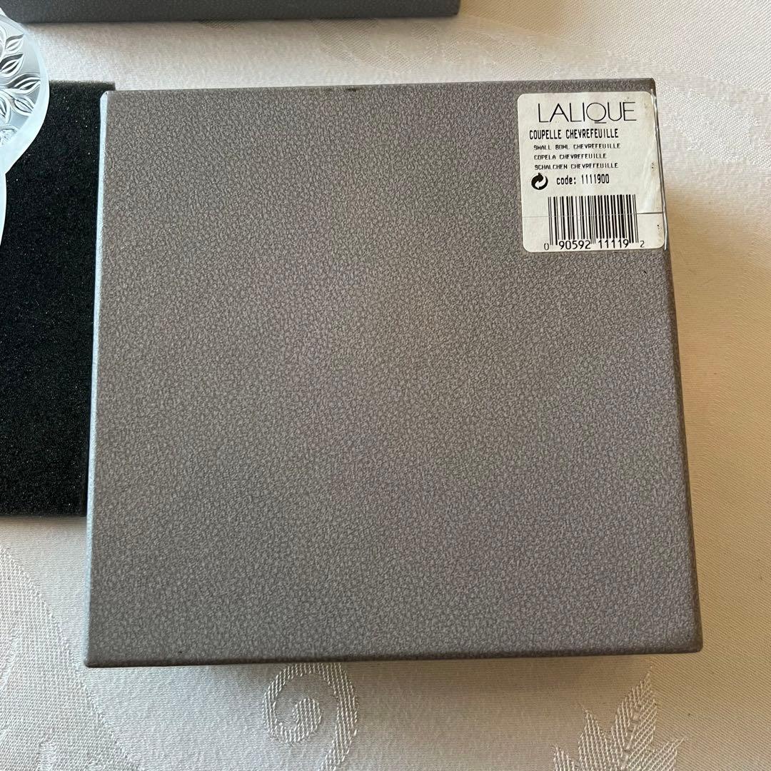 【ラリック】 フランス　Lalique クリスタル ボウル　小物入　小皿　箱付