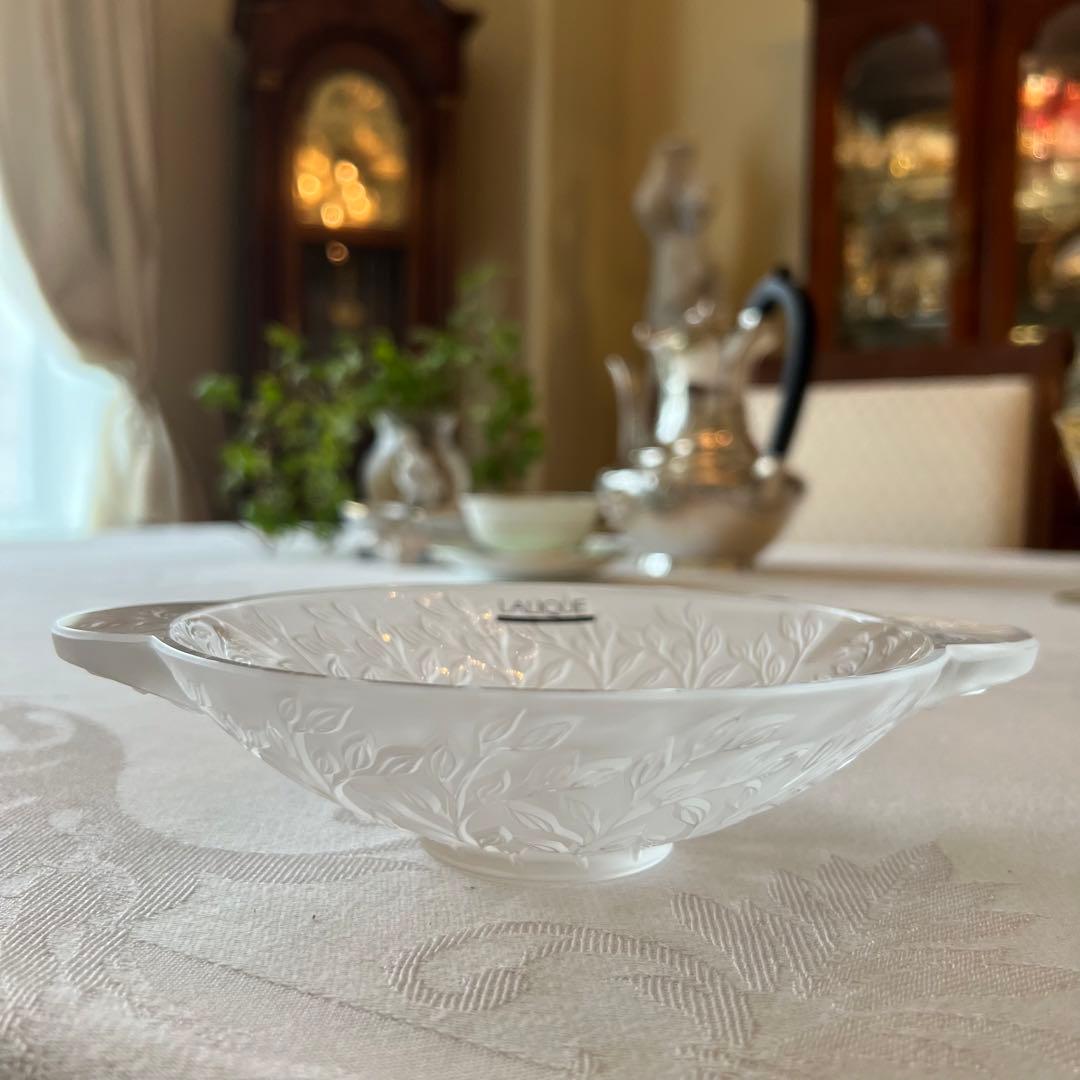 【ラリック】 フランス　Lalique クリスタル ボウル　小物入　小皿　箱付