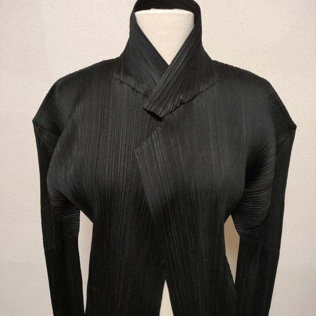 PLEATS PLEASE イッセイミヤケ 長袖襟付きカーディガン　ジャケット