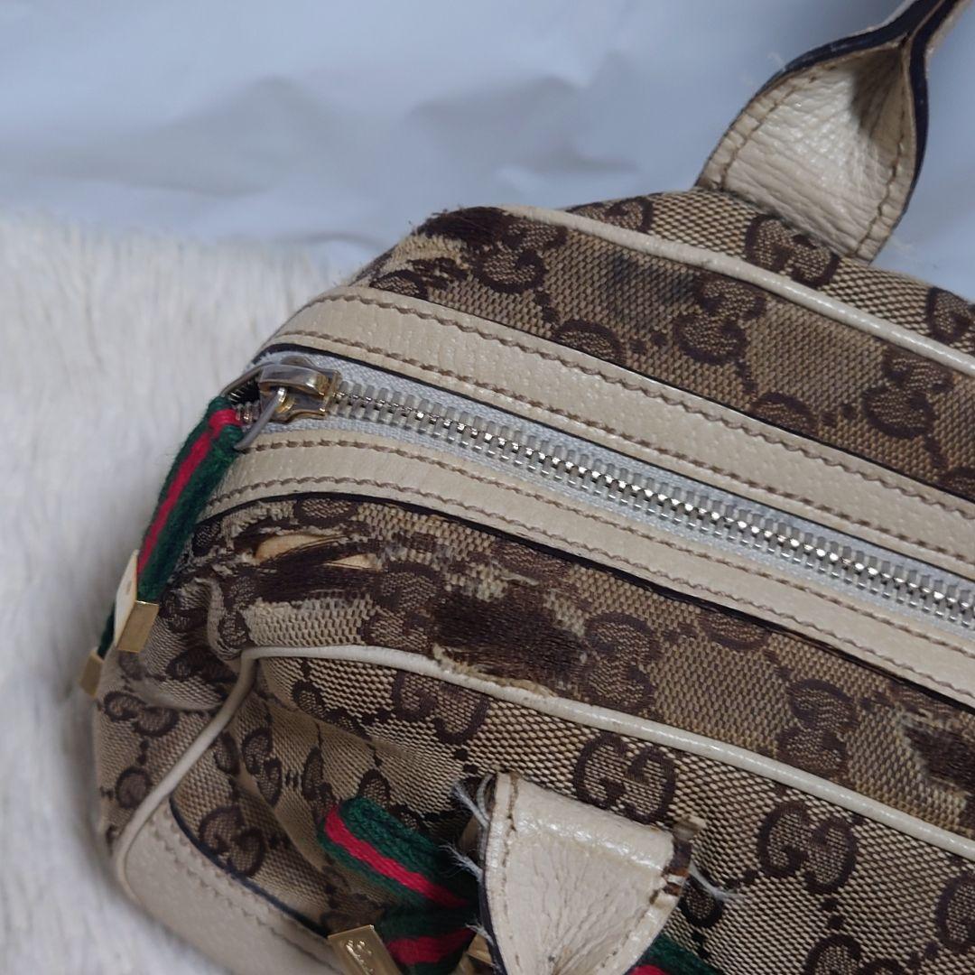 【希少】GUCCI ミニボストンバッグ GG柄 シェリーラインリボン プリンシー