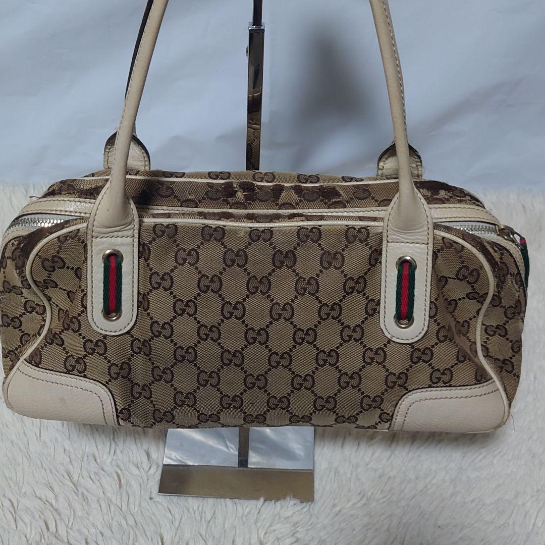 【希少】GUCCI ミニボストンバッグ GG柄 シェリーラインリボン プリンシー