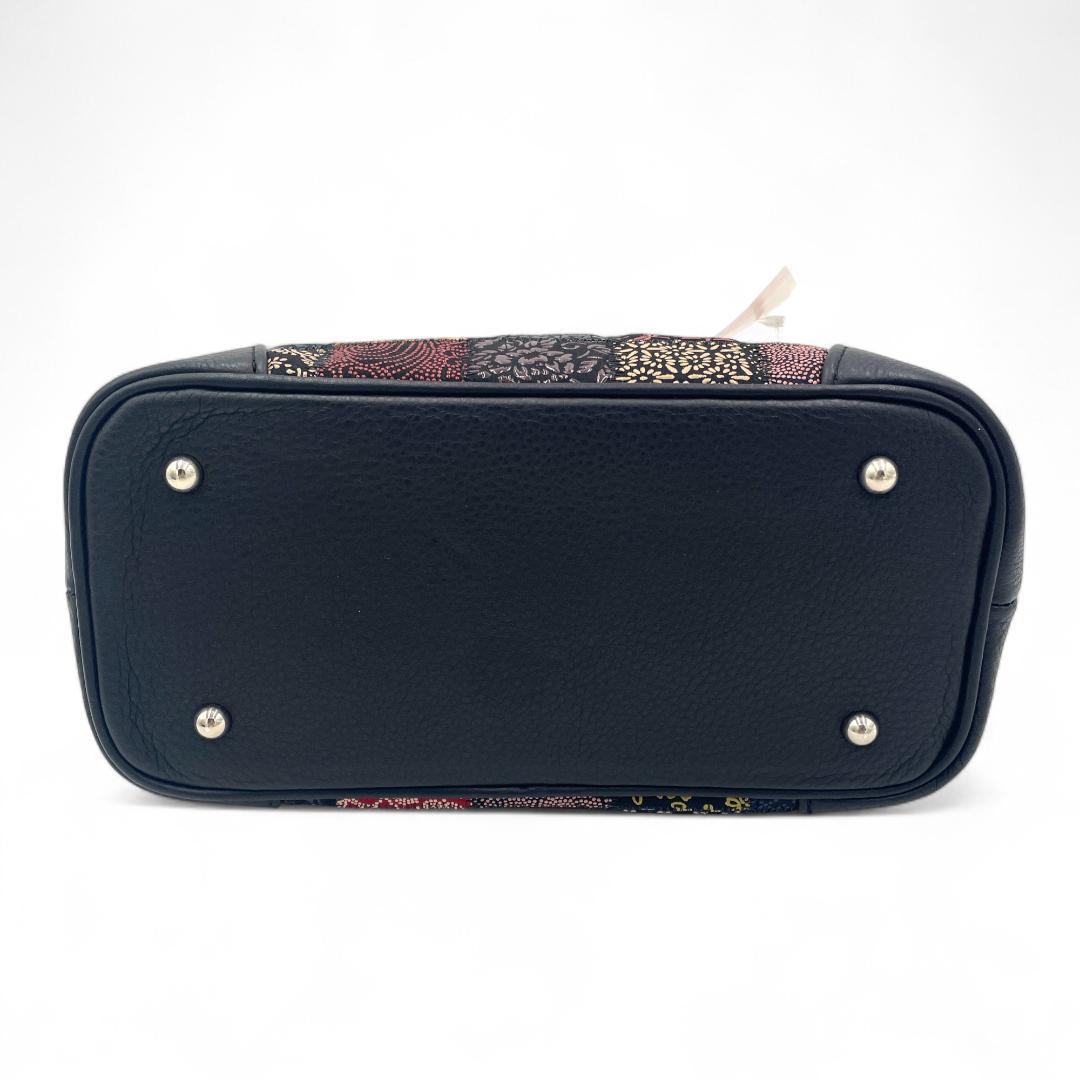 【未使用品】印傳屋　印伝 パッチワークハンドバッグ JRA公認 鹿革