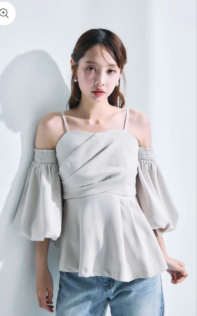 polauraバルーンスリーブ2wayキャミソールトップス